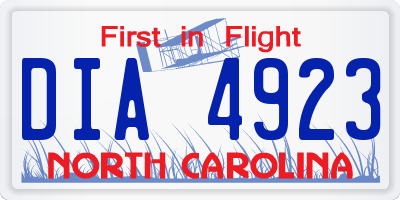 NC license plate DIA4923