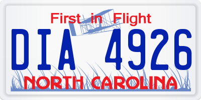 NC license plate DIA4926