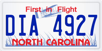 NC license plate DIA4927