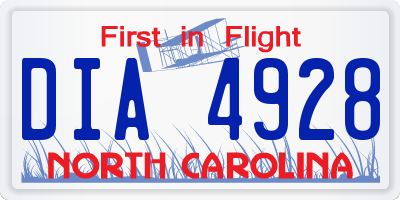 NC license plate DIA4928