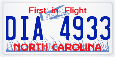 NC license plate DIA4933