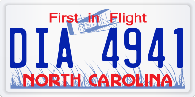 NC license plate DIA4941