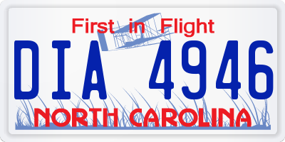 NC license plate DIA4946