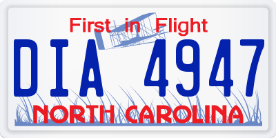 NC license plate DIA4947