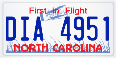 NC license plate DIA4951
