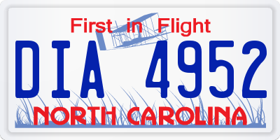 NC license plate DIA4952