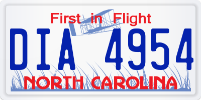 NC license plate DIA4954