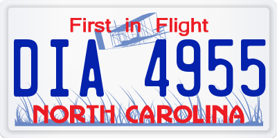 NC license plate DIA4955