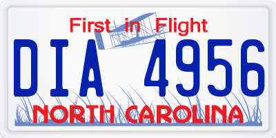 NC license plate DIA4956