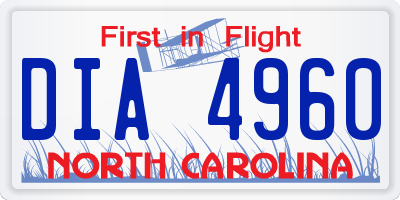 NC license plate DIA4960