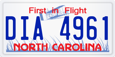 NC license plate DIA4961