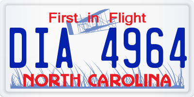 NC license plate DIA4964