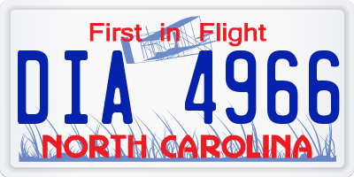 NC license plate DIA4966