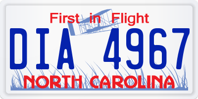 NC license plate DIA4967