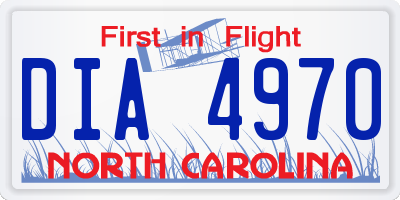 NC license plate DIA4970