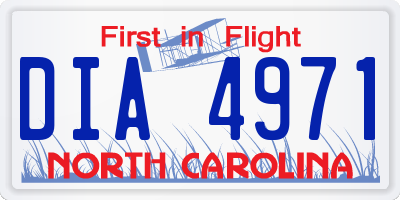 NC license plate DIA4971