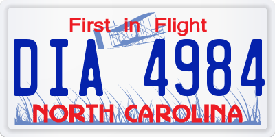NC license plate DIA4984