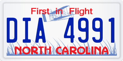 NC license plate DIA4991