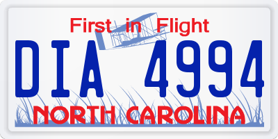NC license plate DIA4994