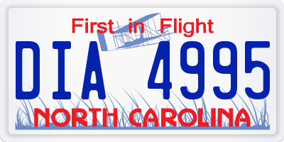 NC license plate DIA4995