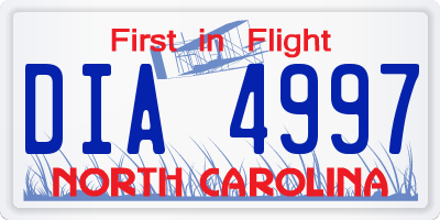 NC license plate DIA4997
