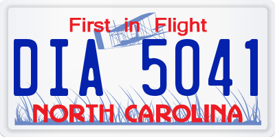 NC license plate DIA5041