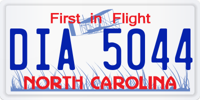 NC license plate DIA5044