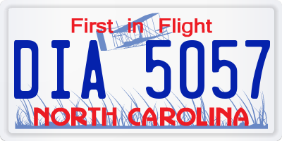 NC license plate DIA5057
