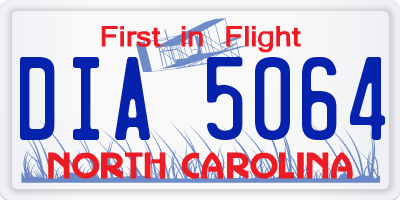 NC license plate DIA5064