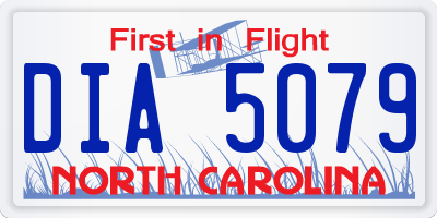 NC license plate DIA5079