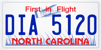 NC license plate DIA5120