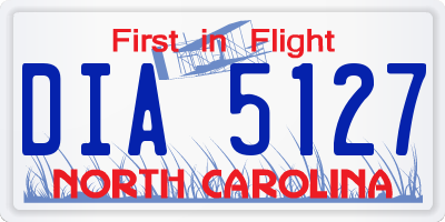NC license plate DIA5127