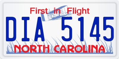 NC license plate DIA5145