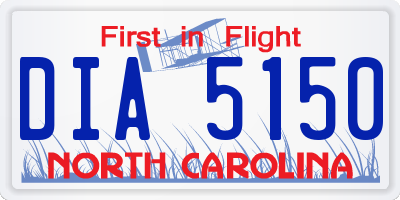 NC license plate DIA5150