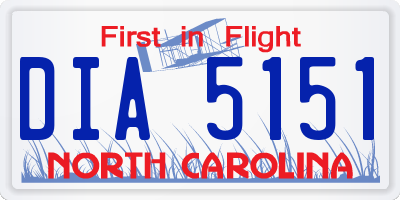 NC license plate DIA5151