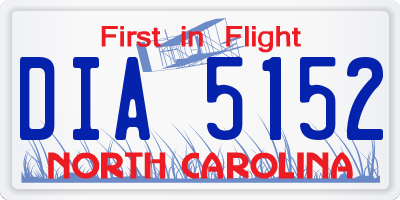 NC license plate DIA5152