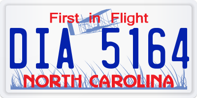 NC license plate DIA5164