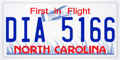 NC license plate DIA5166