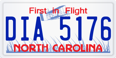 NC license plate DIA5176