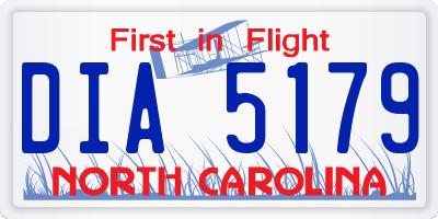 NC license plate DIA5179
