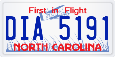 NC license plate DIA5191