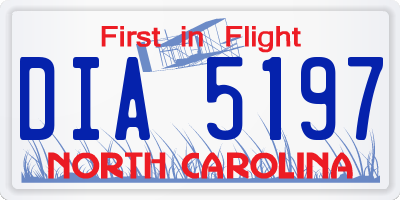 NC license plate DIA5197