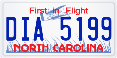 NC license plate DIA5199
