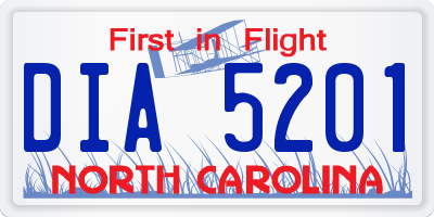 NC license plate DIA5201