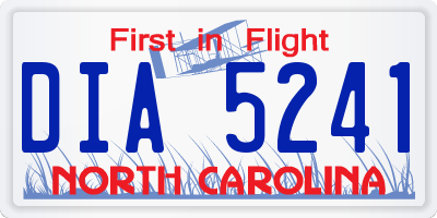 NC license plate DIA5241