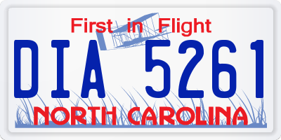 NC license plate DIA5261