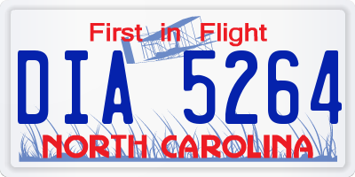NC license plate DIA5264