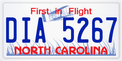 NC license plate DIA5267