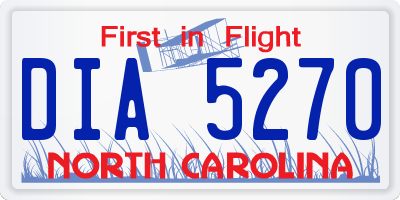 NC license plate DIA5270