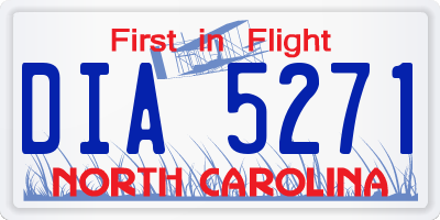 NC license plate DIA5271
